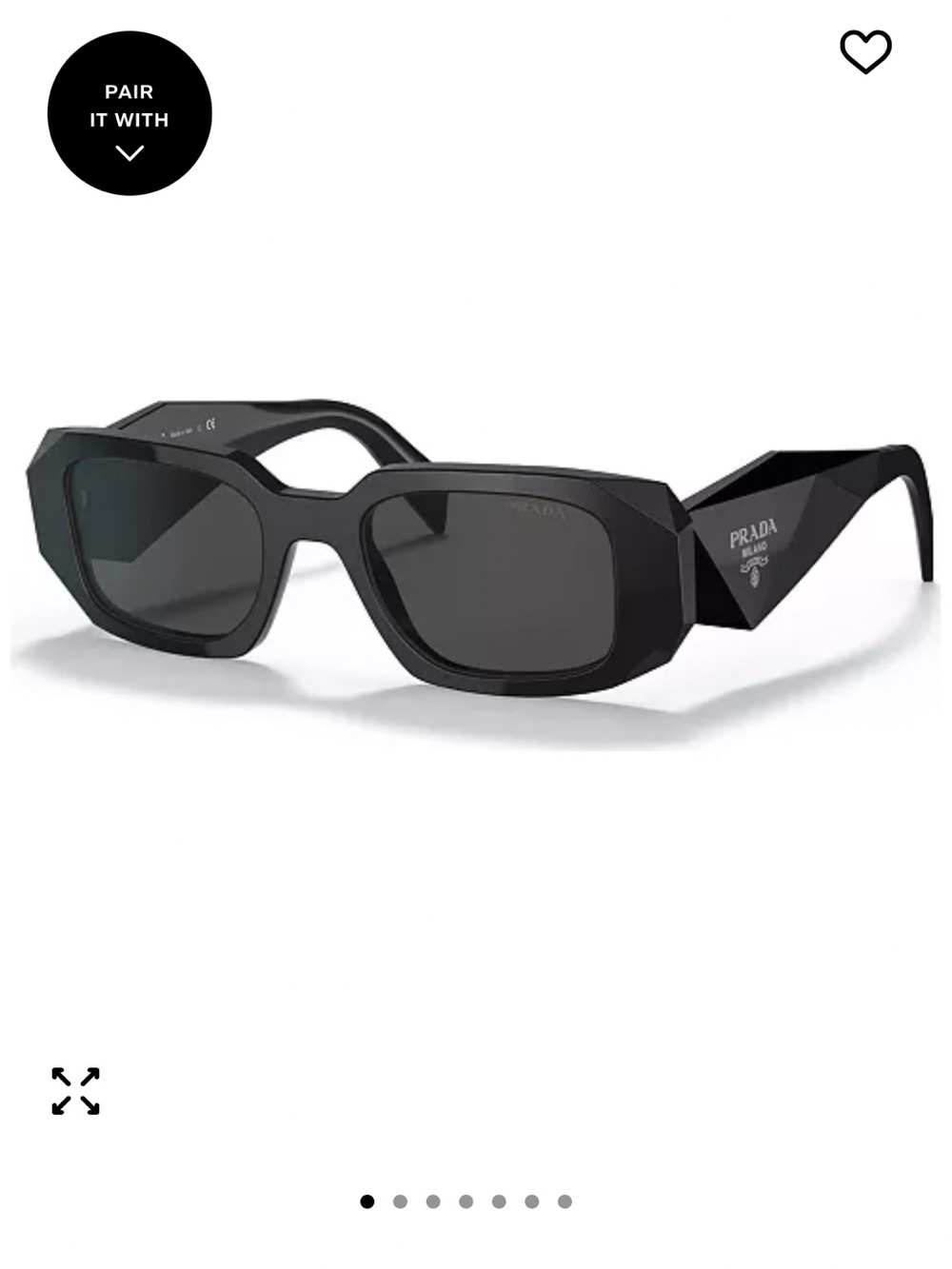 Prada  Symbole Rectangular Sunglasses, PR17WS (UNISEX)